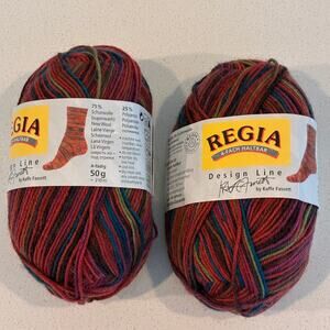 Regia Design Line Color 4258 yarn lot bundle 2 skeins sock superwash wool blend